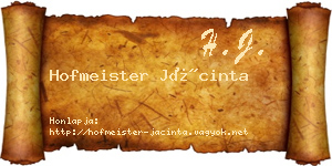 Hofmeister Jácinta névjegykártya